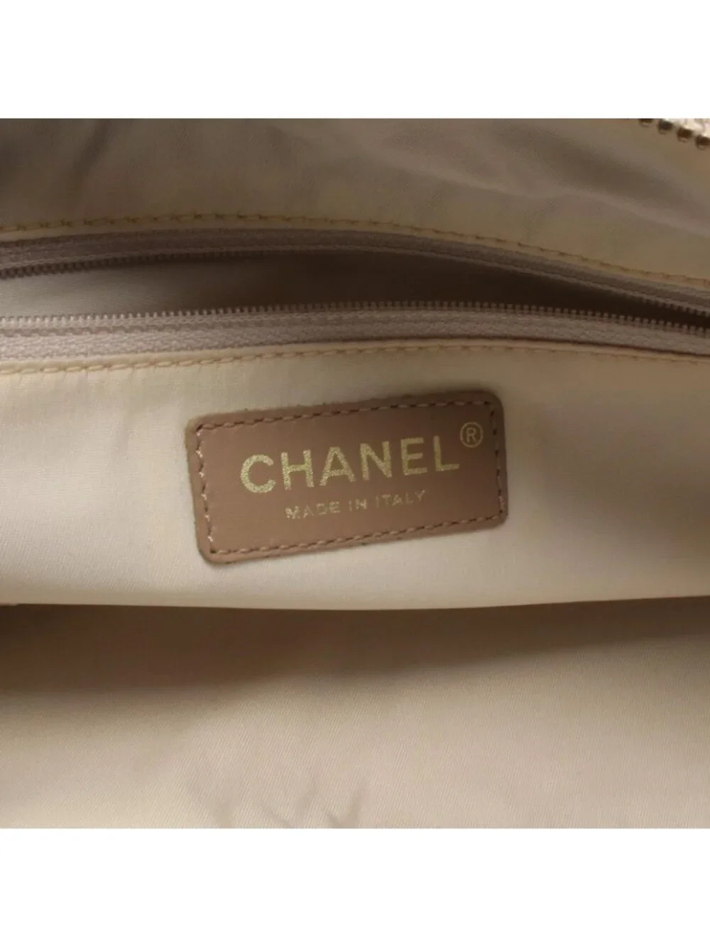 Chanel Handbag New Travel Line Beige Leather